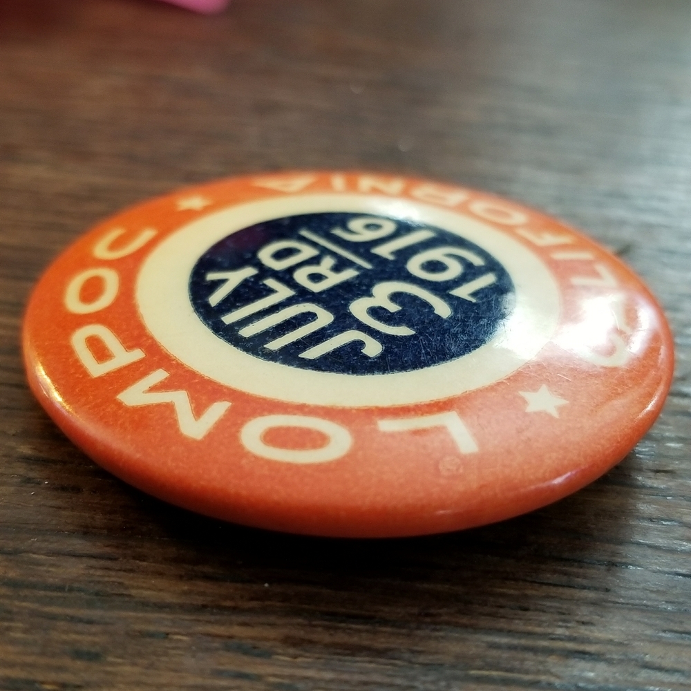 Relisted -Antique Lompoc CA July 3rd 1916 button pin race - Picture 7 of 15